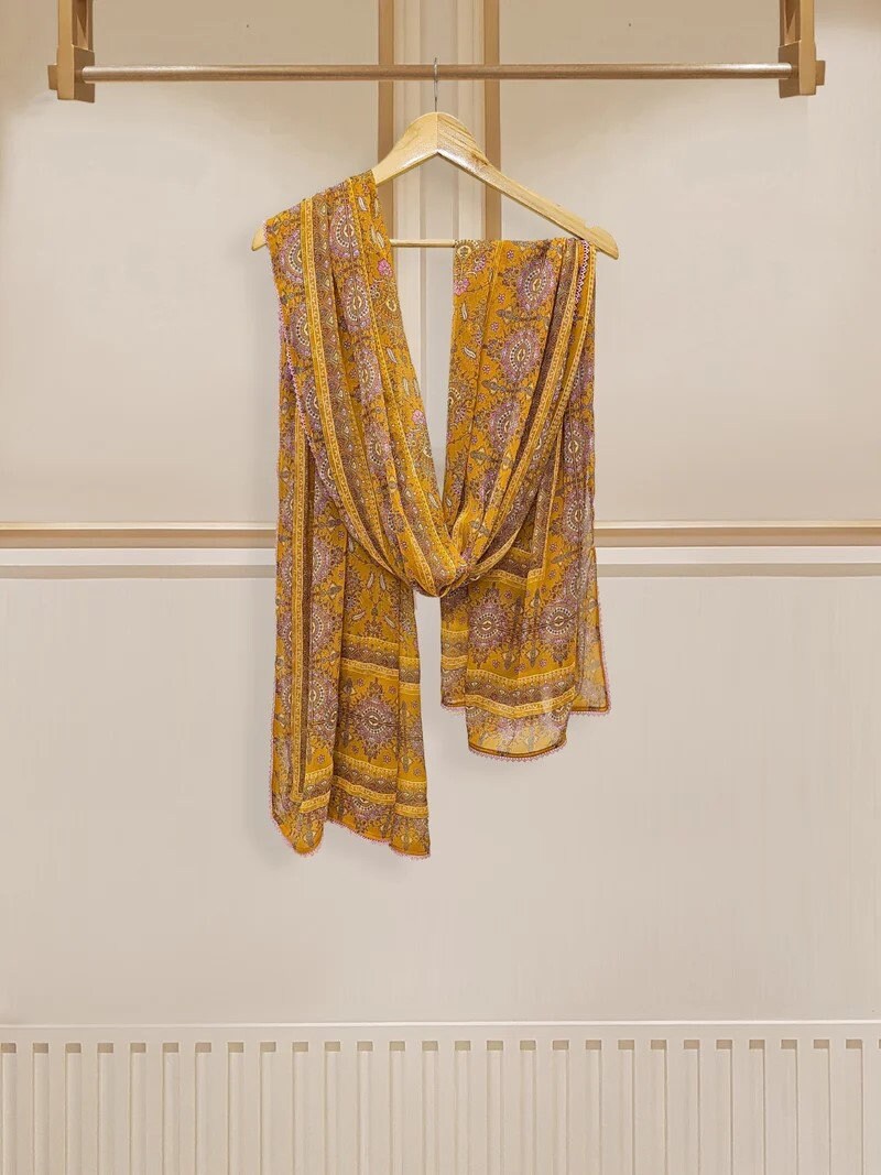 Agha Noor Embroidered Cotton Net Suit - Raw Silk Pants