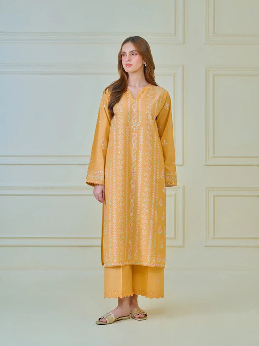 2 piece Agha Noor - Embroidered Lawn Suit (Size-L)