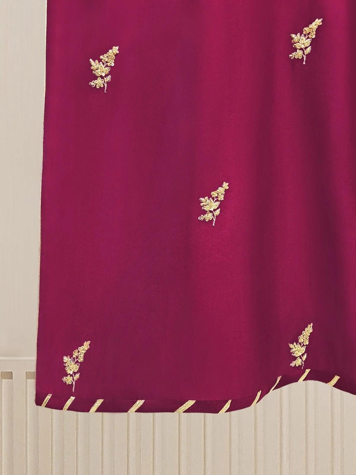 Agha Noor Magenta Embroidered Pure Silk Net Shalwar Kameez