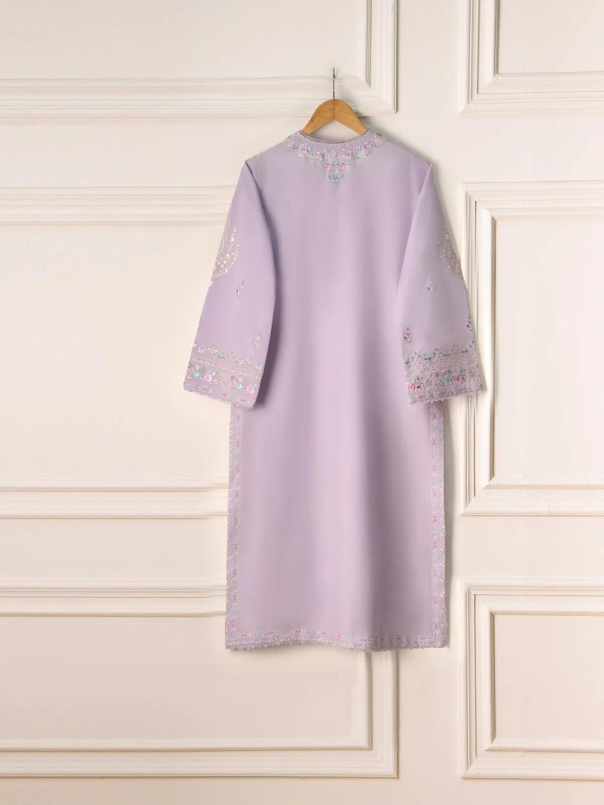 Agha Noor 2 piece - Embroidered Cotton Suit - Lilac