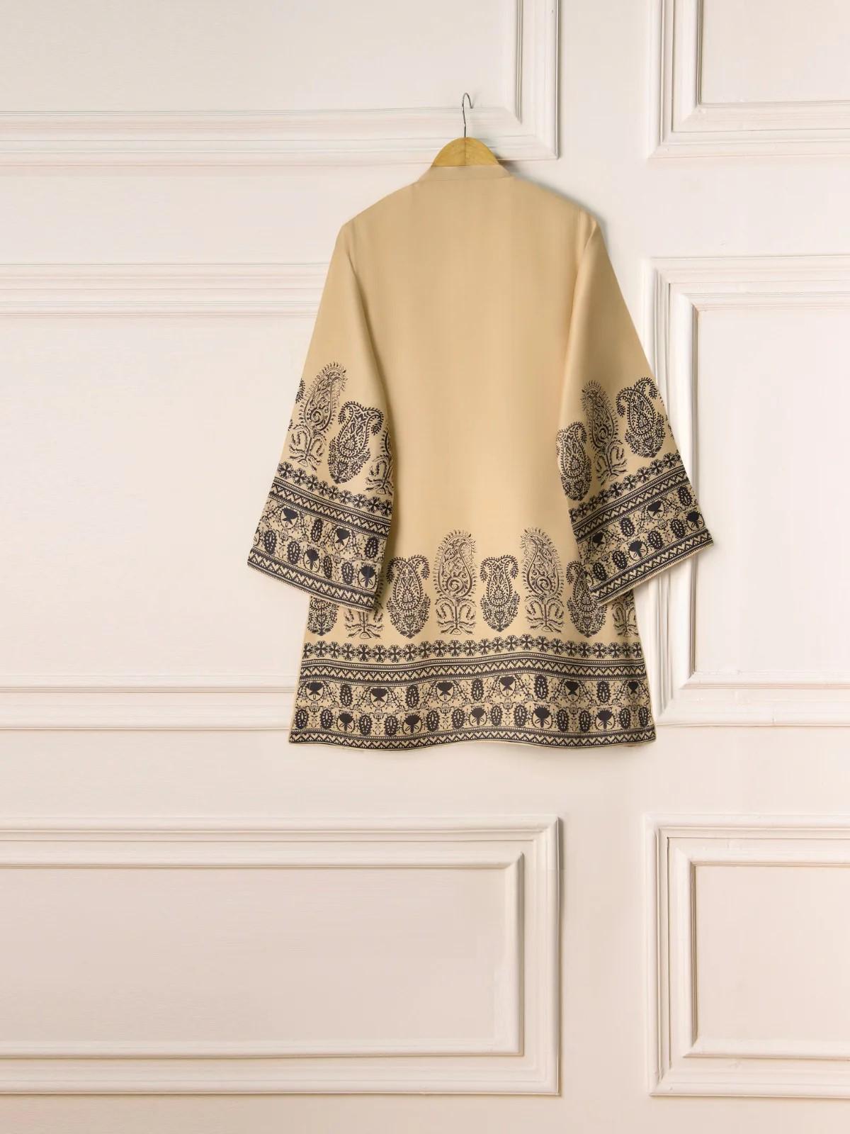 Digital Printed Marina Shalwar Kameez Dupatta - Beige 3 - Piece Suit Agha Noor