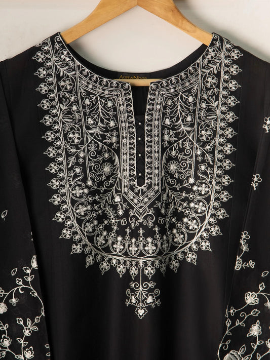 Agha Noor 2 piece - Embroidered Jacquard Frock Suit - Shirt and Dupatta