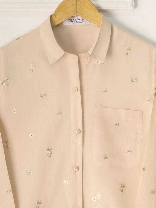 Aghanoor Embroidered Cambric Shirt (Size - Large)