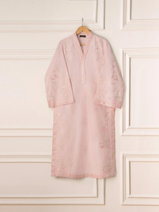 Agha Noor 2 piece - (Size-Large) Embroidered Cambric Suit - Pink