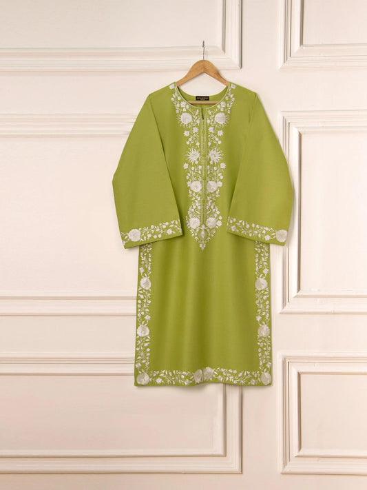 Aghanoor 2 piece - Pure Embroidered Lawn Suit (Large) - Green - India Pakistan Bangladesh Shalwar Kameez