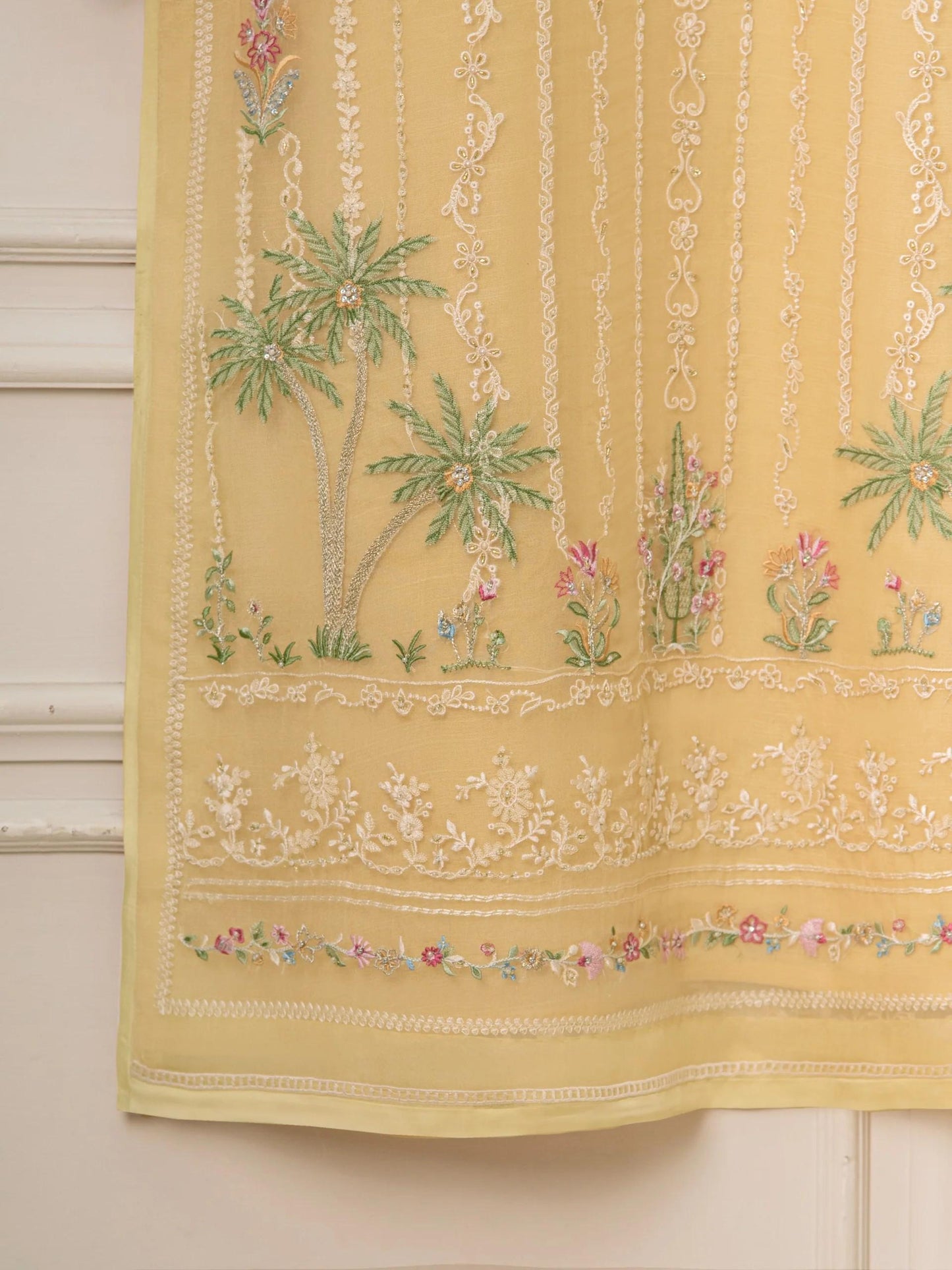 Agha Noor 3 Piece Pure Organza Embroidered Suit