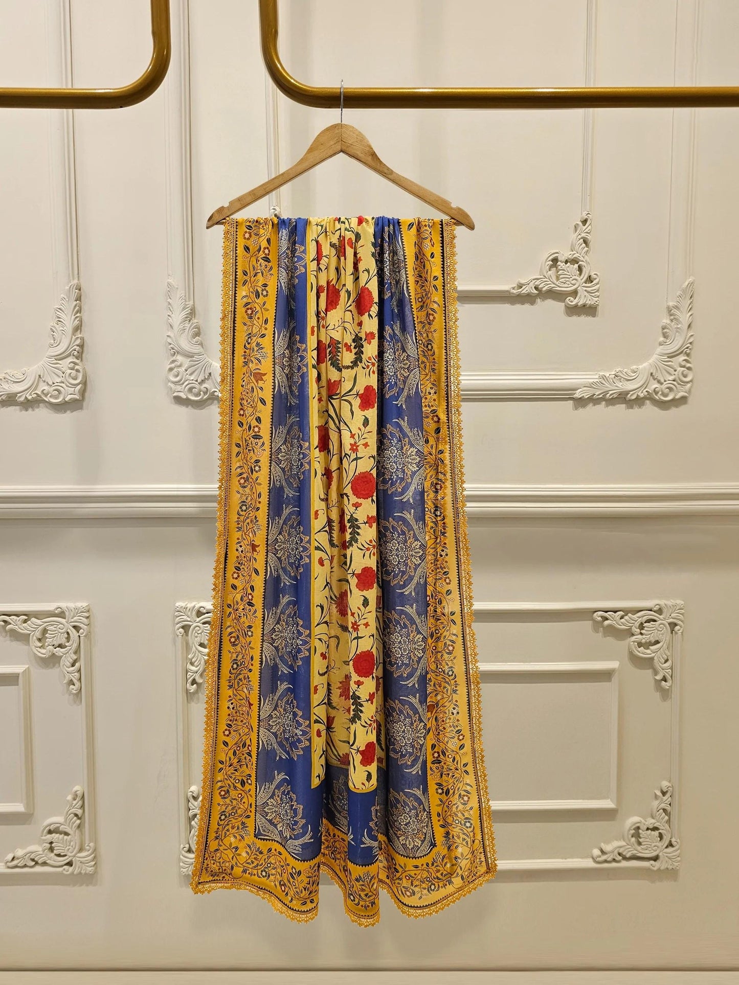 Aghanoor 2 piece - Digital Printed Embroidered Lawn Suit - Yellow - India Pakistan Bangladesh Dupatta Kameez
