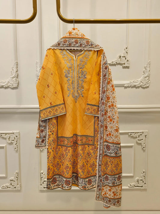 Aghanoor 2 piece - Digital Printed Lawn Suit - India Pakistan Bangladesh Kameez Dupatta