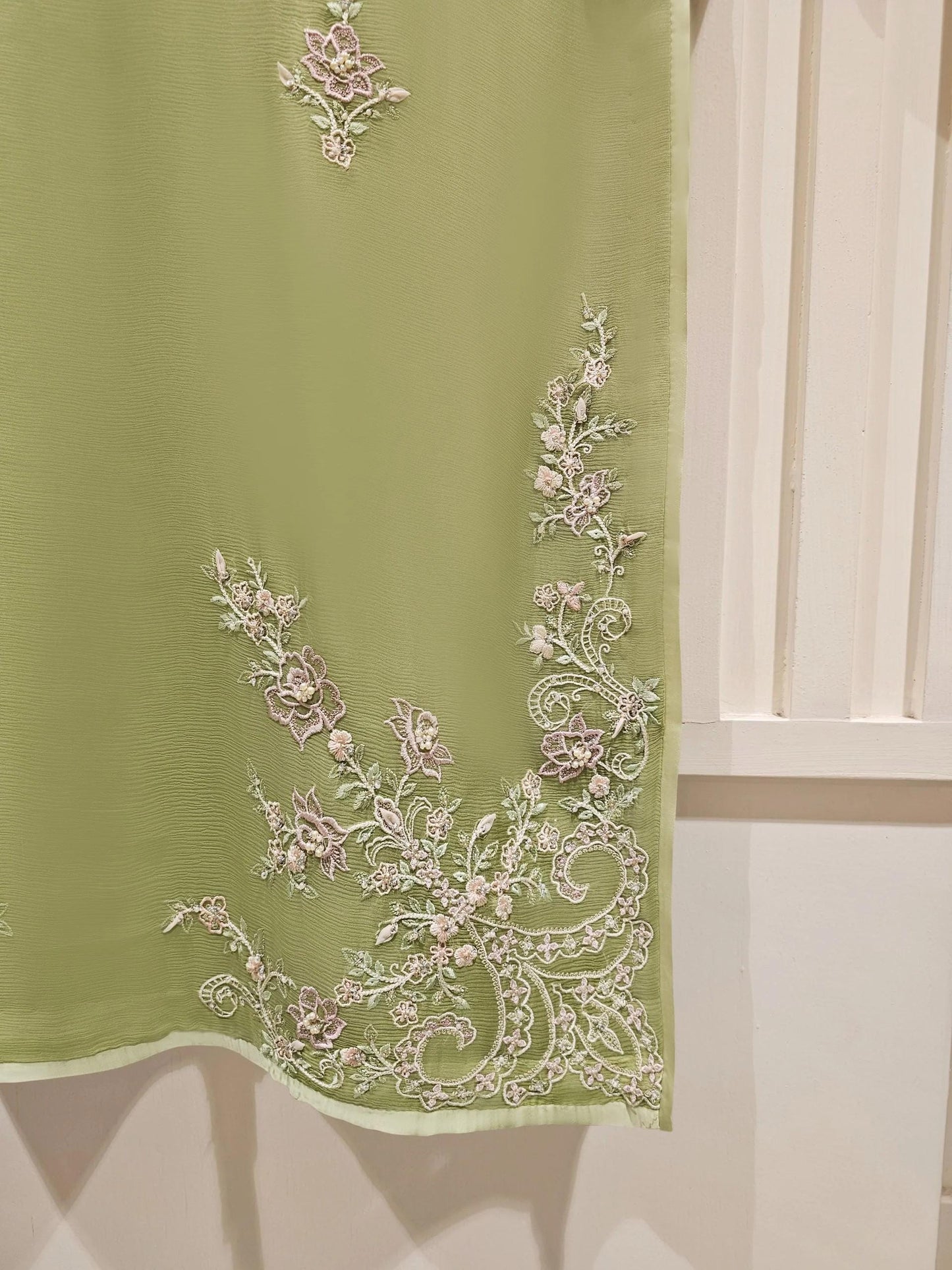 Agha Noor 2 Piece - Pure Chiffon Embroidered Suit (Size - Medium) - Chest 42"