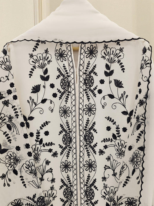 Aghanoor 3 Piece Pure Cotton Net Embroidered Suit Size (Medium, Large ) - White