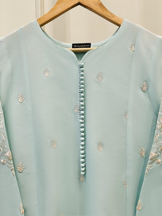 Aghanoor 2 piece - Embroidered Lawn Suit - Ferozi