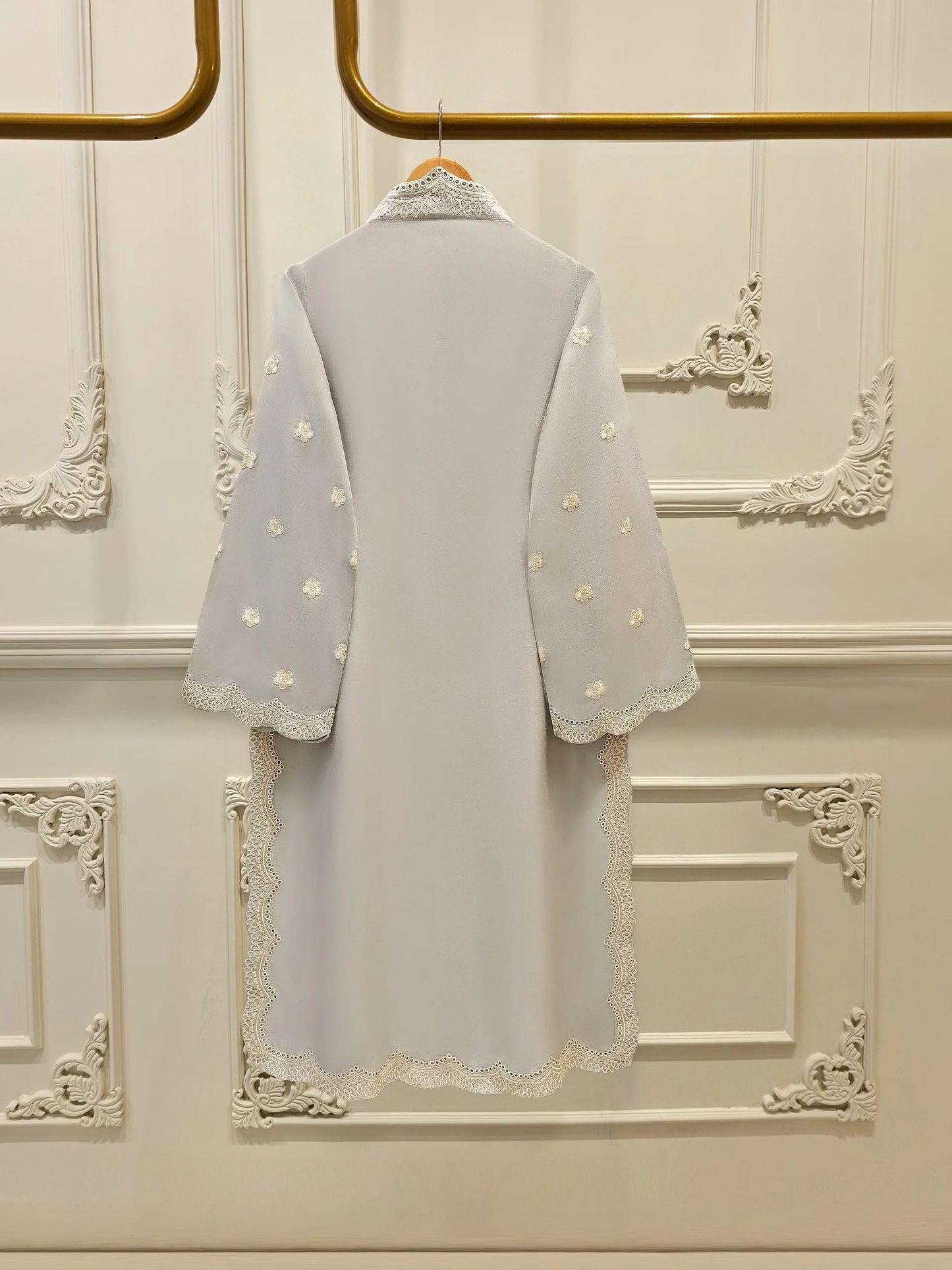 Agha Noor 2 piece - Pure Silk Embroidered Suit - Grey