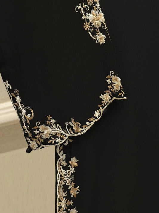 Aghanoor 2 Piece Pure Cotton Net Embroidered Suit Size - (Medium, Large) Silk Pants