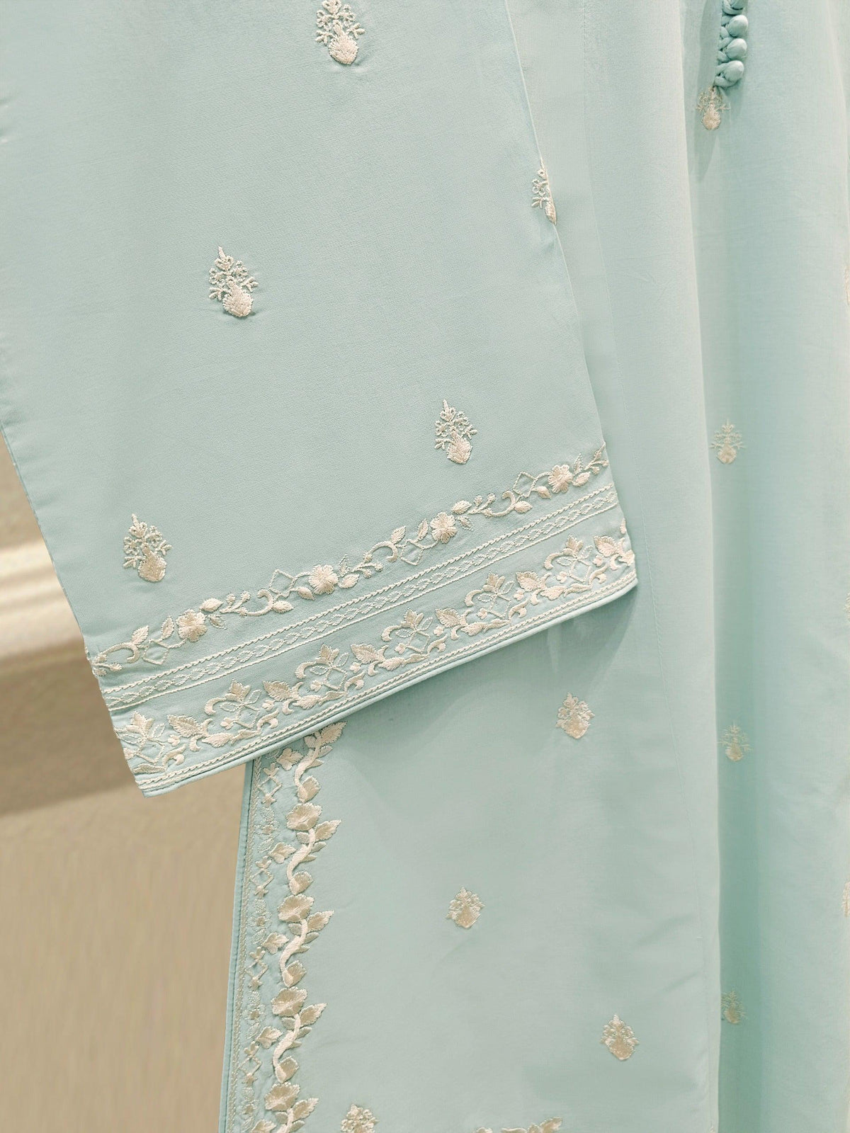 Aghanoor 2 piece - Embroidered Lawn Suit - Ferozi