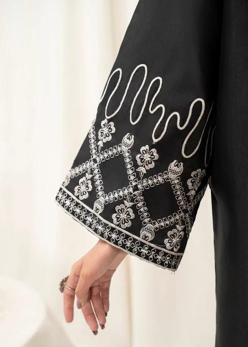 2 piece - Embroidered Farshi Shalwar Kattan Silk Suit - Size (M, L)
