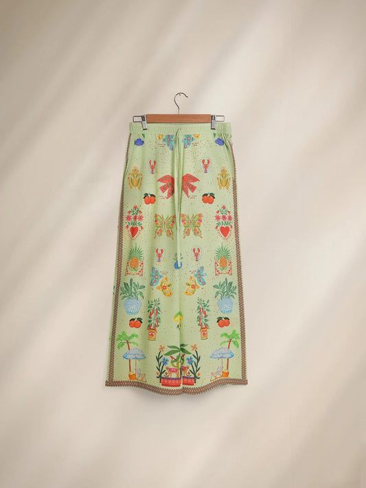 Aghanoor 2 piece - Embroidered Printed Lawn Summer Suit - Lime Green