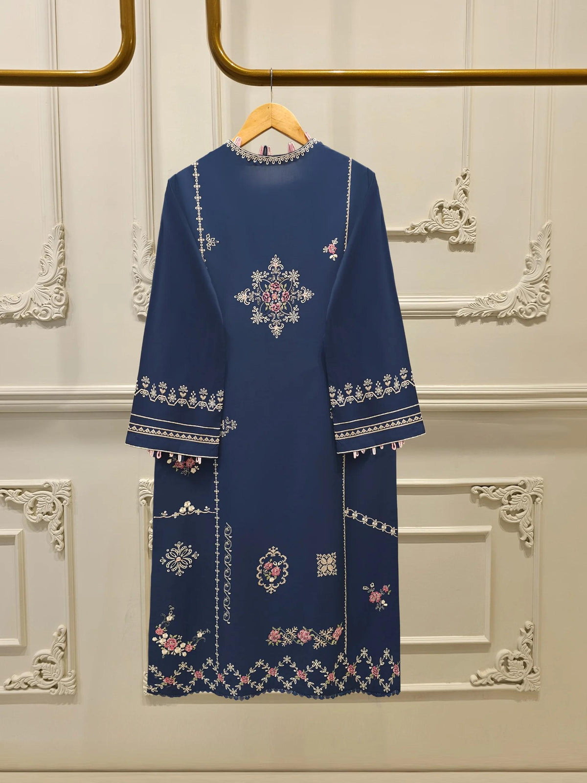 Agha Noor 2 Piece Cross stitched Embroidered Lawn Suit Size (Medium, Large, XL)