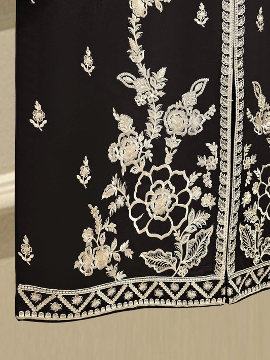 Agha Noor Embroidered Lawn Suit - Black