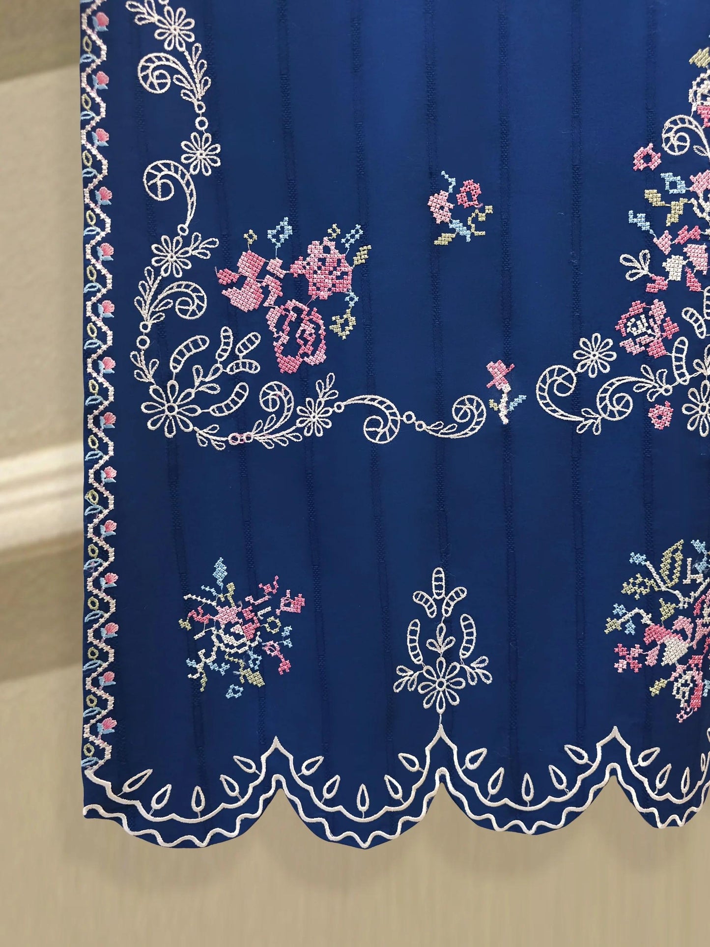 Agha Noor 2 piece - Embroidered Jacquard Suit - Navy Blue