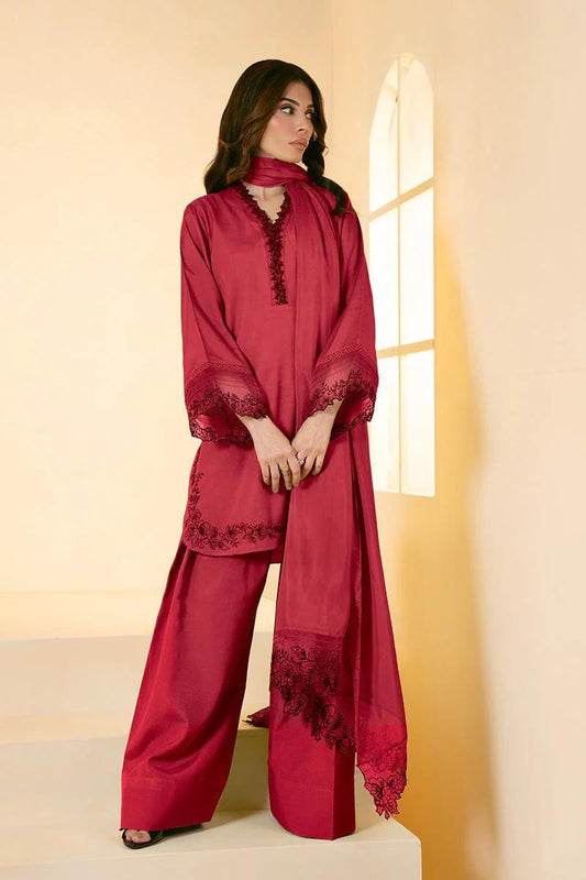 3 piece - Designer Brand Farshi Embroidered Shalwar Suit - Top, Bottom & Dupatta