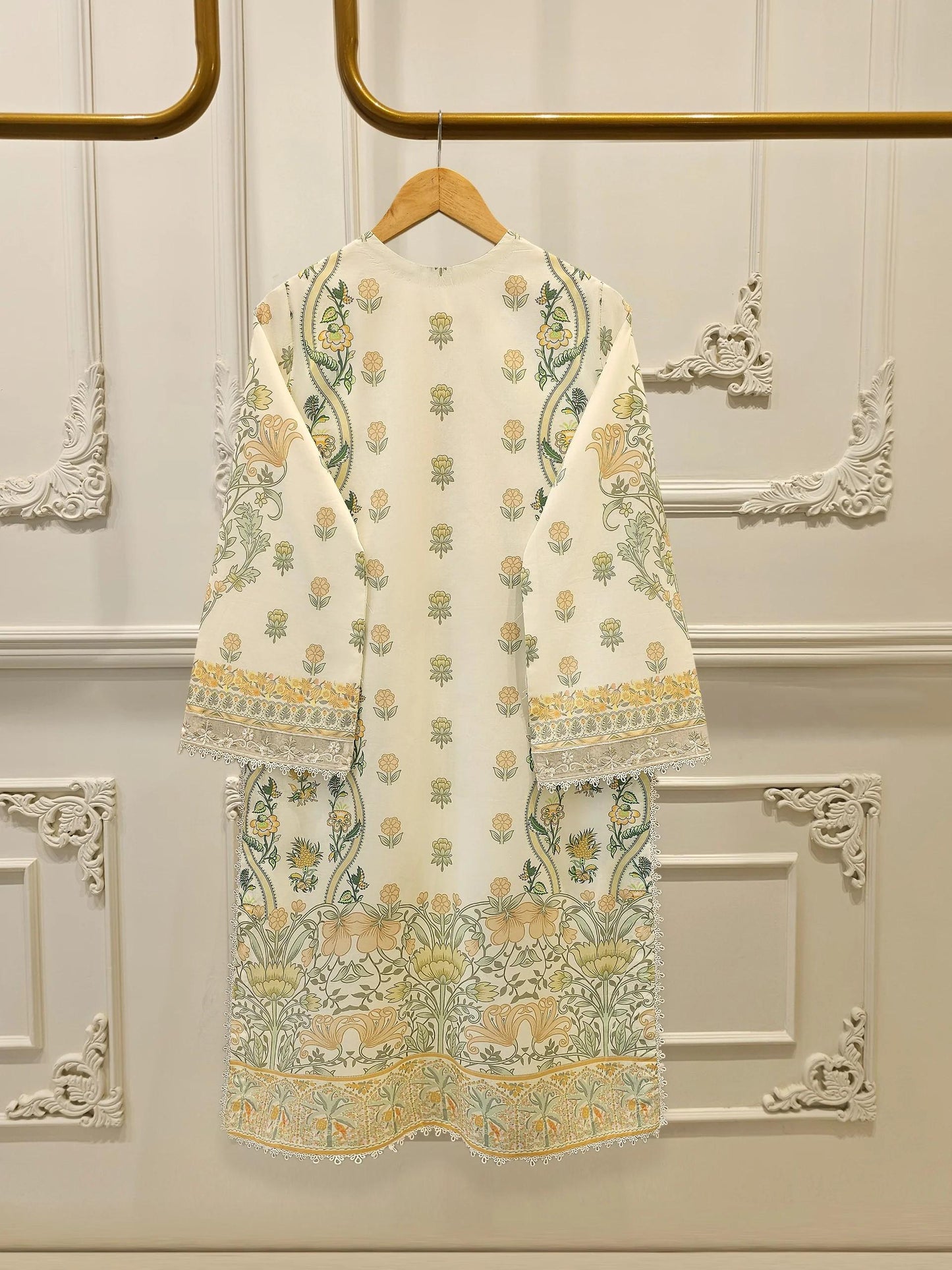 Agha Noor 3 Piece Digital Printed Embroidered Summer Lawn Suit - Charmeuse Silk Dupatta
