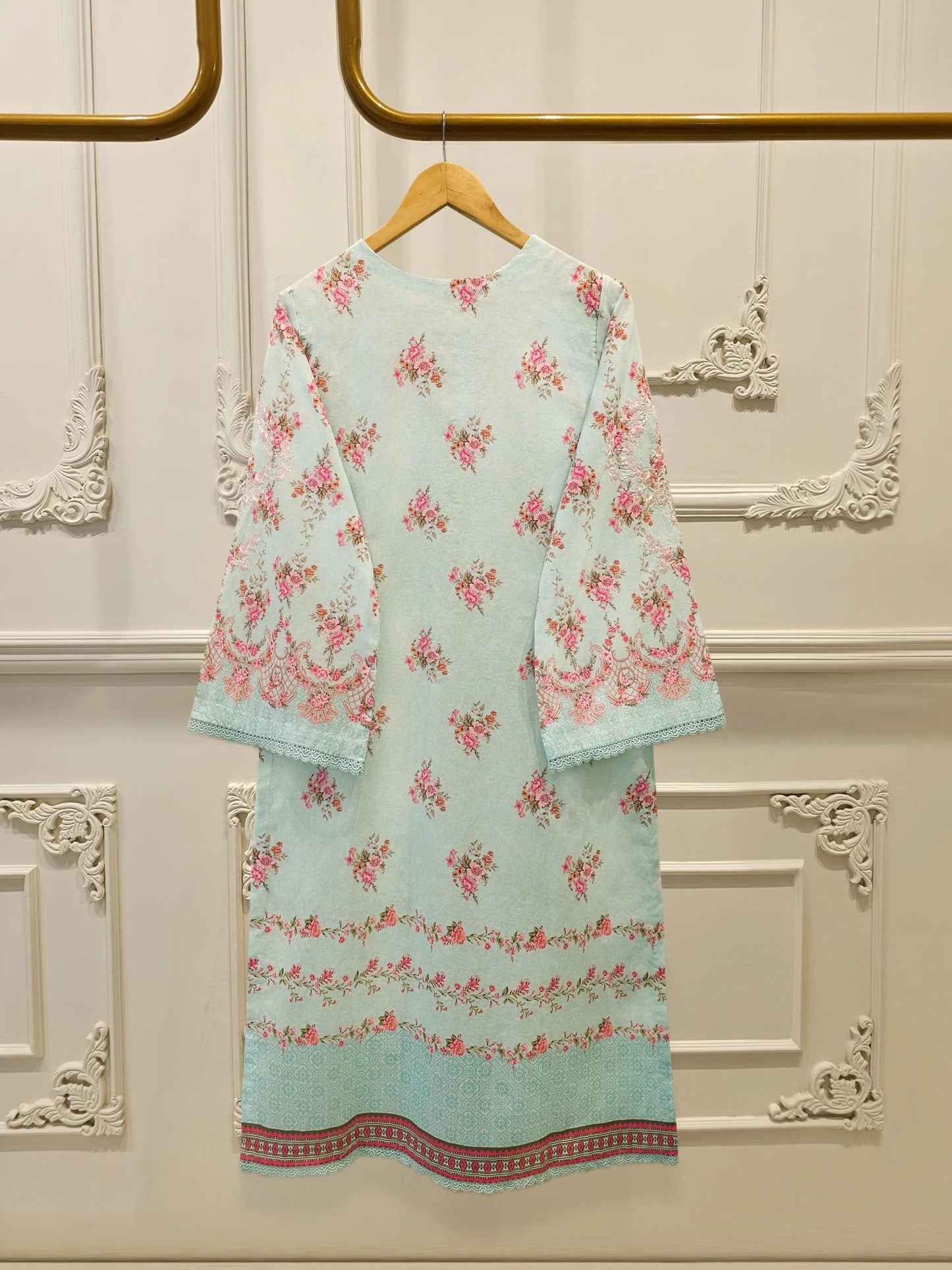 Aghanoor 2 piece - Embroidered Lawn Suit - Chiffon Dupatta
