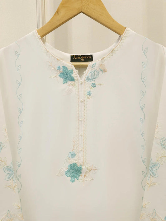 Agha Noor - Embroidered Lawn Shirt- (Size-L) - Chest size 44"