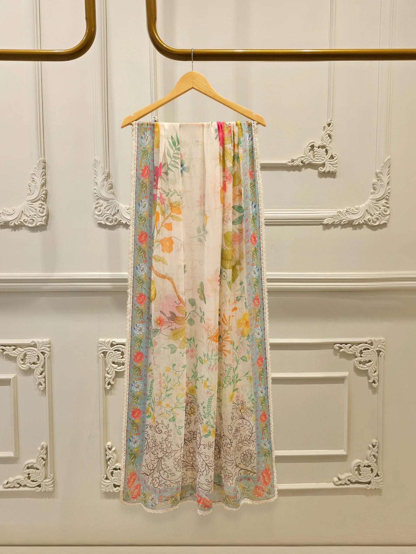 Agha Noor 3 Piece - Embroidered Lawn Suit - Chiffon Dupatta