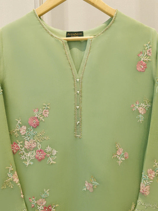 Embroidered Cotton Net Suit: 2 Piece Agha Noor