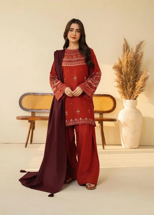 Embroidered Marina Farshi Shalwar Suit - 3 Piece