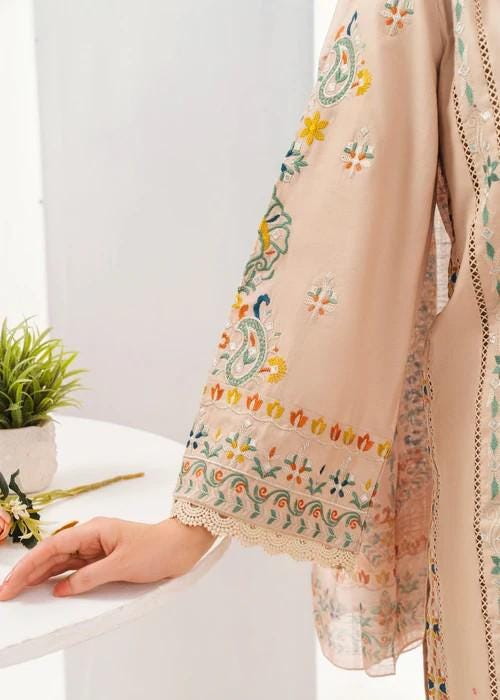 3 piece - Embroidered Khaddar (Khadi) Suit - With Manaar Dupatta