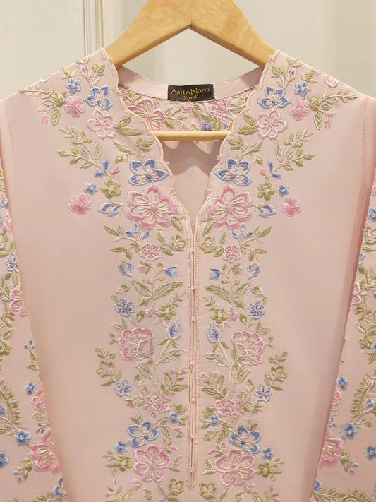 Agha Noor 2 piece - Printed Embroidered Cotton suit