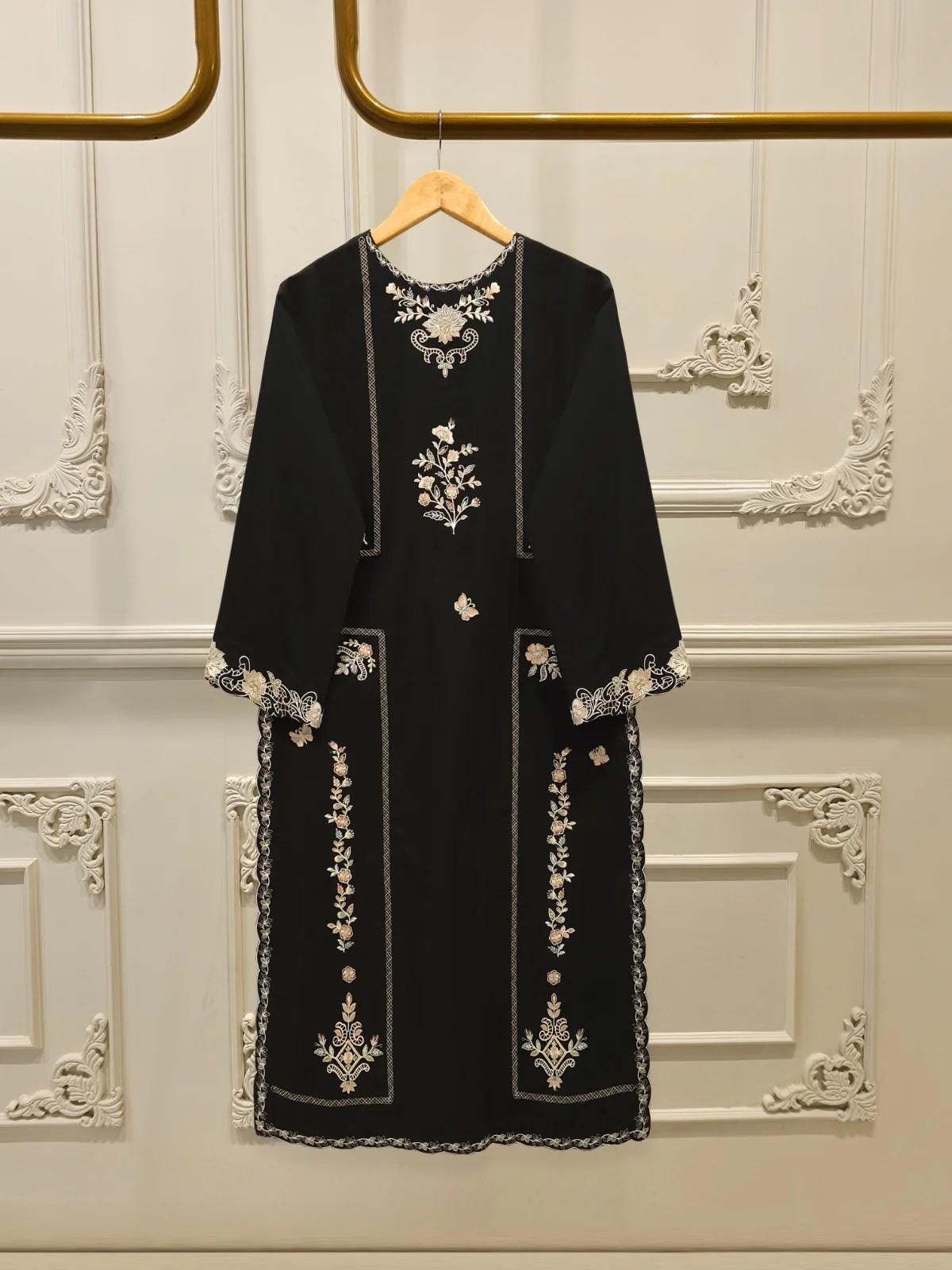 Agha Noor 2 Piece Embroidered Cotton Suit - Shirt and Dupatta