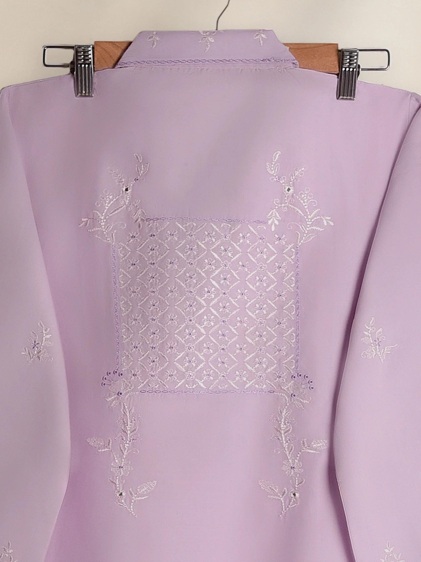 Agha Noor 2 piece - Embroidered Printed Lawn Coord Suit - Lilac