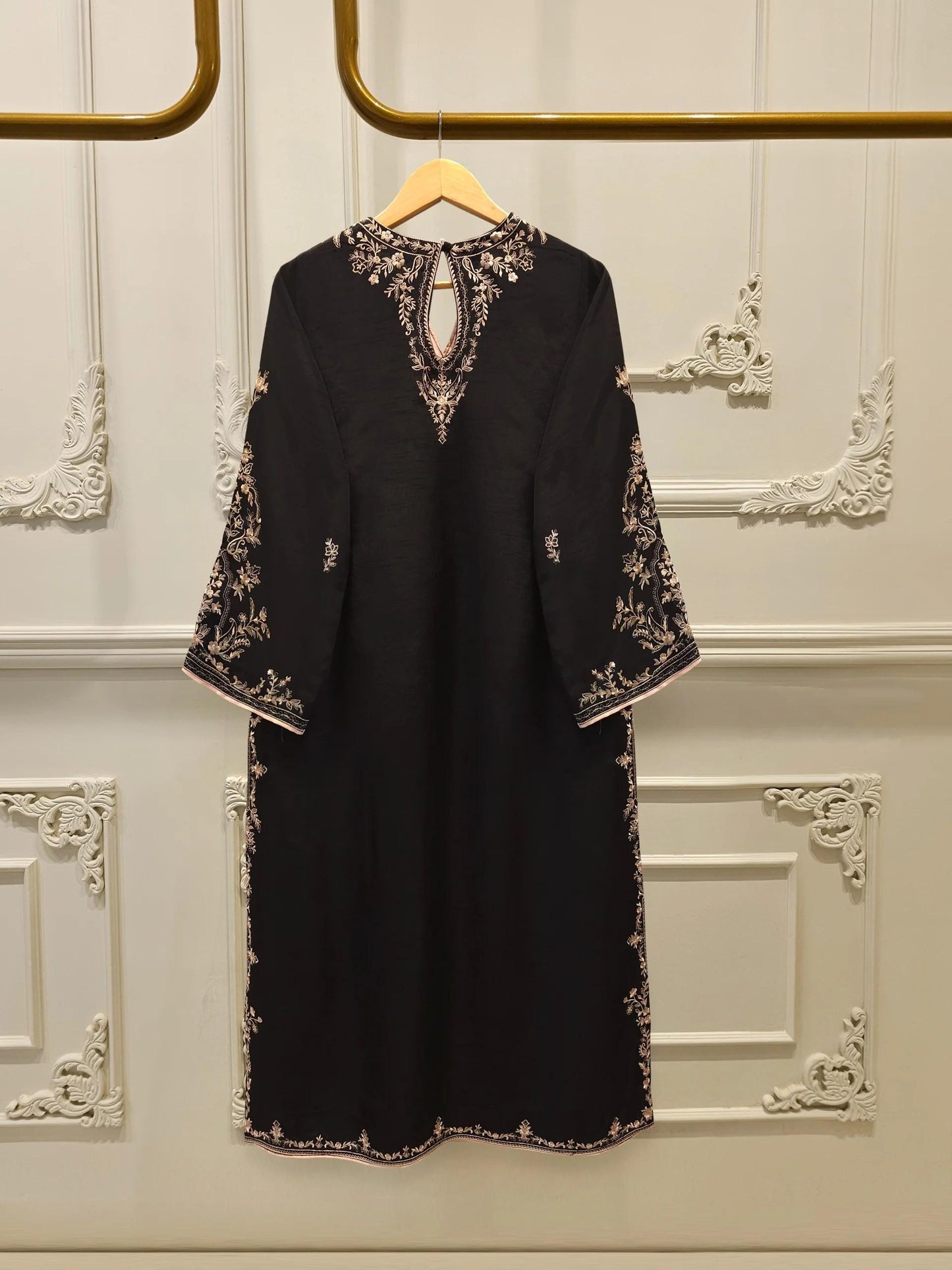 Agha Noor 2 piece - Pure Korean Silk Embroidered Suit