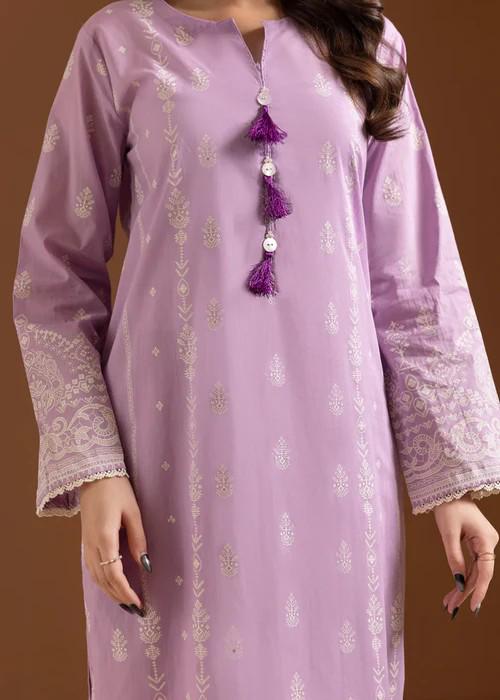 3 piece Lawn Suit - Lilac