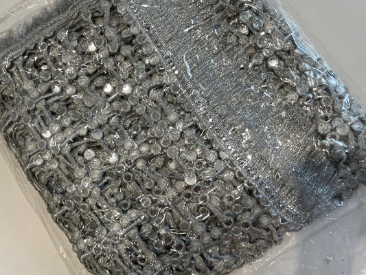 Silver Sheesh Handmade Gota Patti Coin Dupatta now with kiran lace all around.