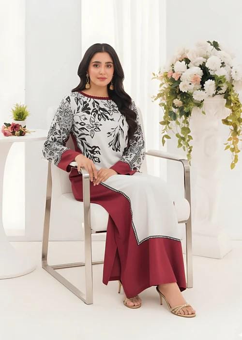 Printed Silk Kaftan with Sleeves - 1 Piece
