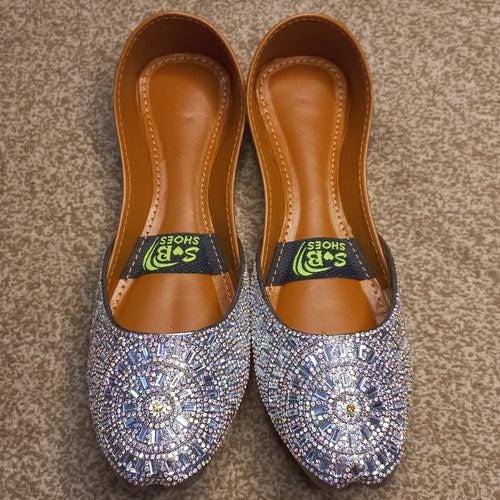 Khussa in Silver (Mirror Work) - US Size 8.5 - 9