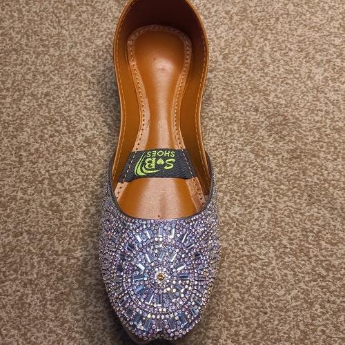 Khussa in Silver (Mirror Work) - US Size 8.5 - 9