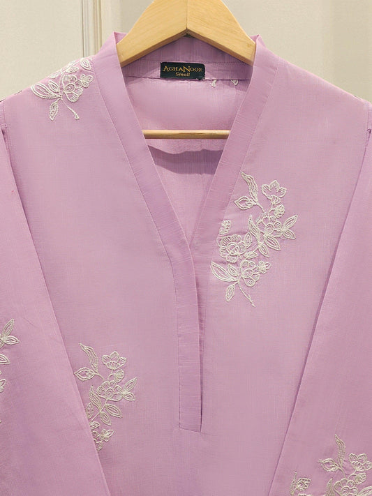 2 Piece Agha Noor Embroidered Khaddar Suit - Lilac