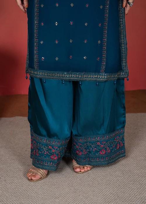 3 Piece Embroidered Chiffon Kurta Set