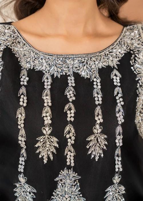 3 Piece Embroidered Organza Sharara Suit