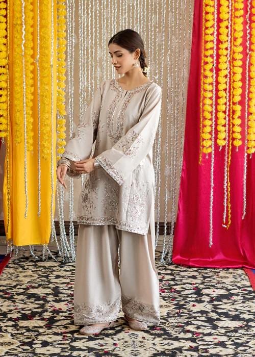 Embroidered Lawn Kurta Farshi Shalwar Suit - 2 Piece