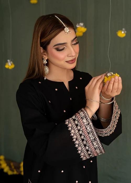 Embroidered Short Kurta Lawn Farshi Shalwar Suit - 2 Piece