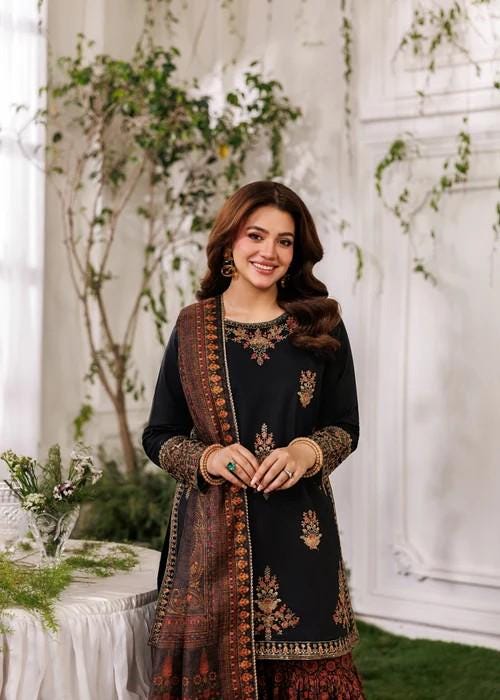 3 Piece Embroidered Gharara Suit