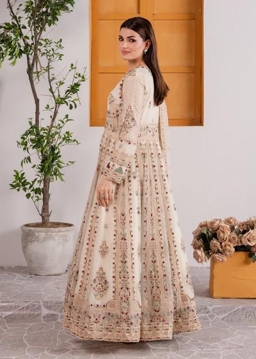 Chiffon Anarkali Chudidar Dress - 3 Piece Embroidered