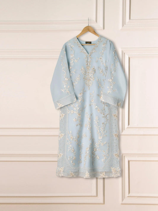 Agha noor  2 Piece - Pure Organza Embroidered Suit (Size - Large)