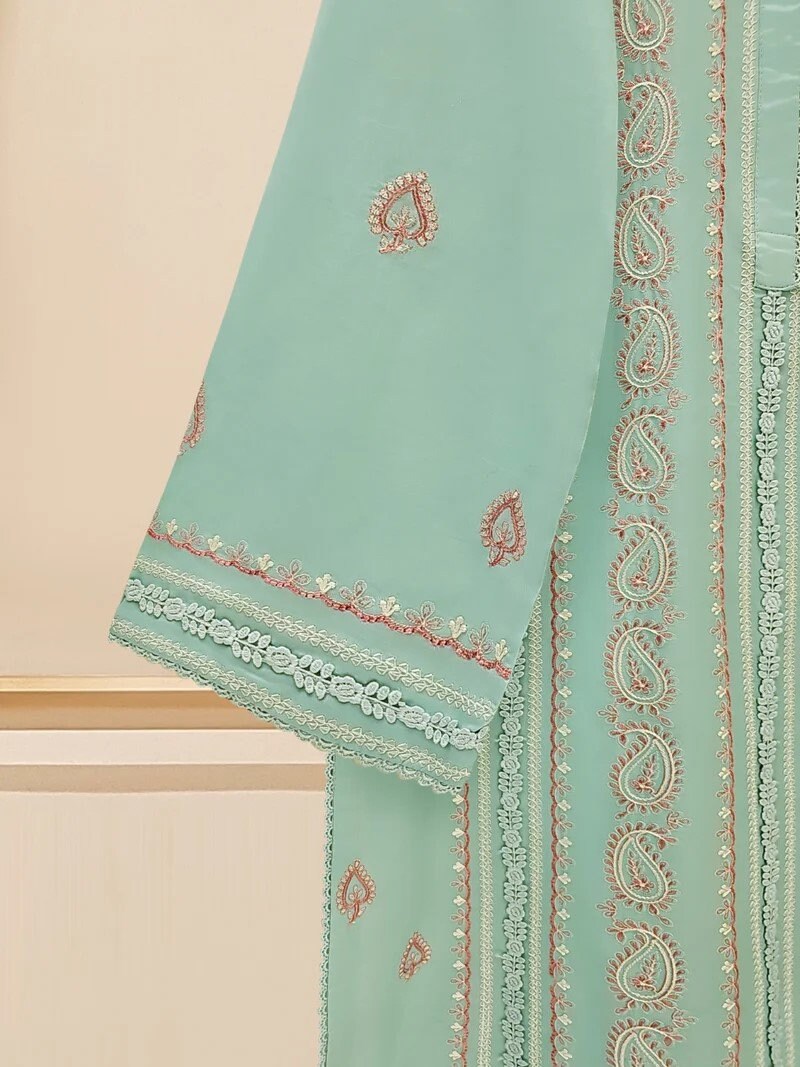 Agha Noor 2 piece - Embroidered Lawn Suit - Ferozi