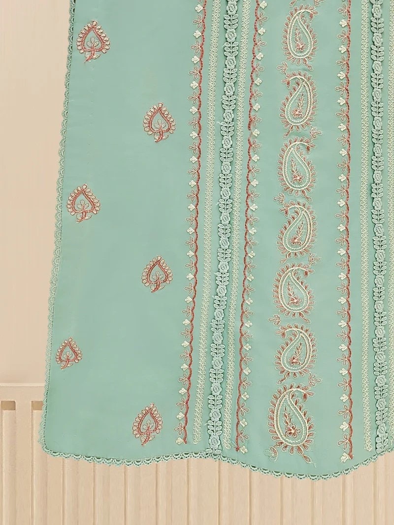 Agha Noor 2 piece - Embroidered Lawn Suit - Ferozi